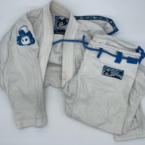 Small White Brazilian Jiu Jitsu Gi INVERTED GEAR